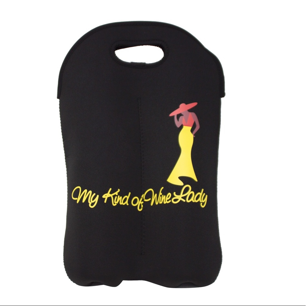 Insulated  Neoprene Wine Tote Gift Bag 2 Bottle